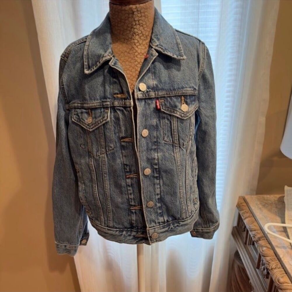 Levi's LEJ Red Label Denim Button Down Trucker Jean Jacket Blue Men's Small XS
